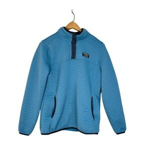 LL Bean Quilted Performance Quart-Zip Women's Sz-M Blue Outdoor Hiking Pullover